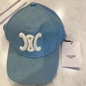 Denim blue Celine baseball hat
